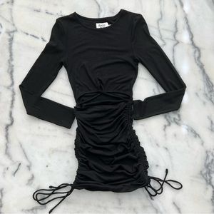 Princess Polly Black Long Sleeve Cutout Ruched Bodycon Dress
